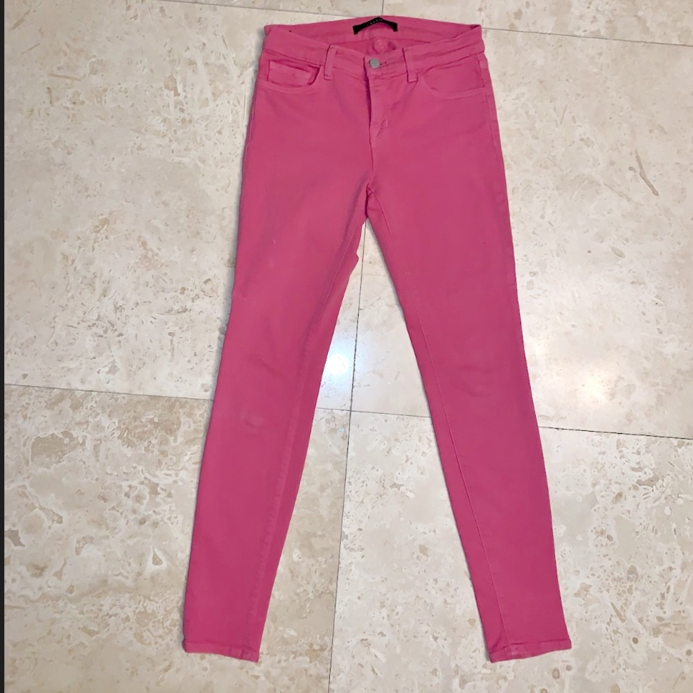J Brand Mid Rise Skinny Leg Pale Water Jeans
